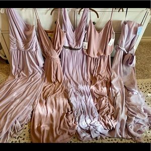 David’s bridal bridesmaid dresses Quartz and Iris